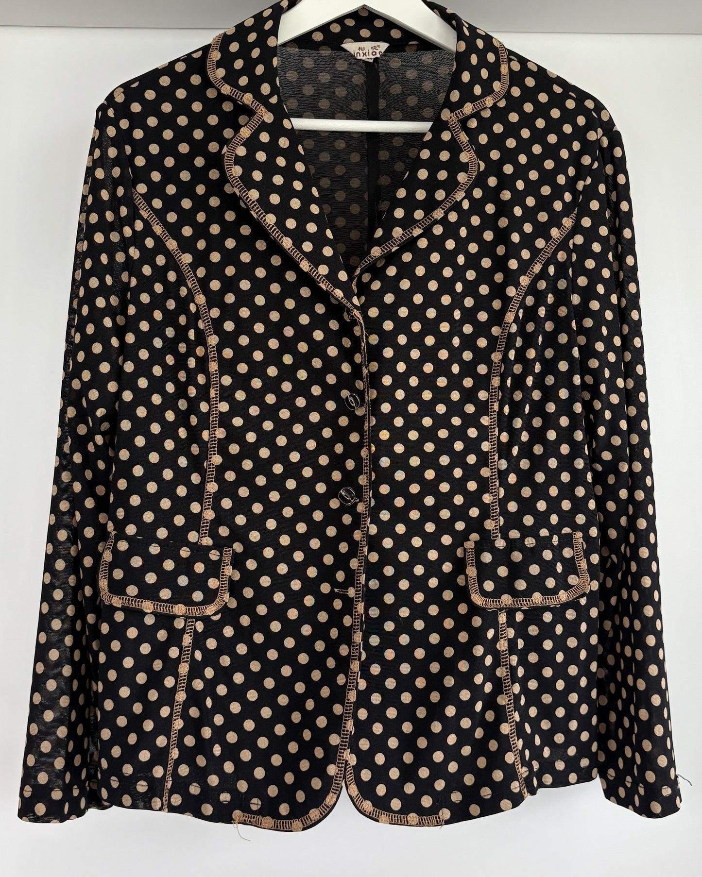 Polka Dot Button Down - Brown/Black