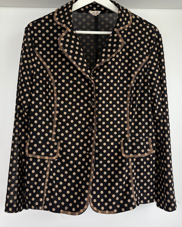 Polka Dot Button Down - Brown/Black