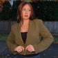 Open Edit Cropped Blazer - Green
