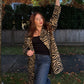 Zebra Print Coat - Brown/Black