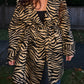 Zebra Print Coat - Brown/Black