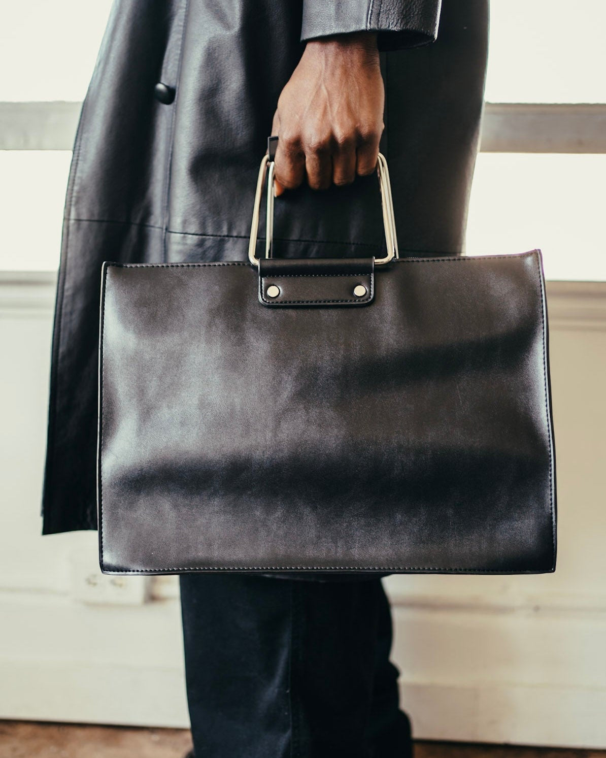 Structured Tote/Briefcase - Black