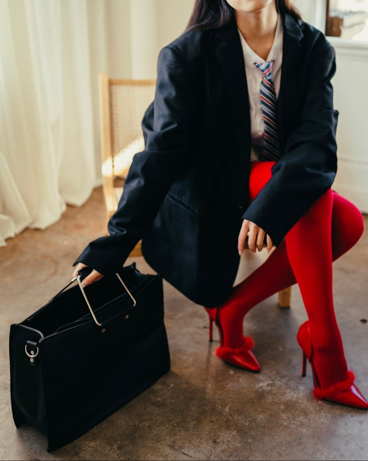 Structured Tote/Briefcase - Black