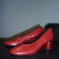 Halmanera Leather Block Heels - Red
