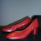 Halmanera Leather Block Heels - Red