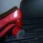 Halmanera Leather Block Heels - Red