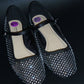 Soda Sparkle Ballet Mesh Flats - Black