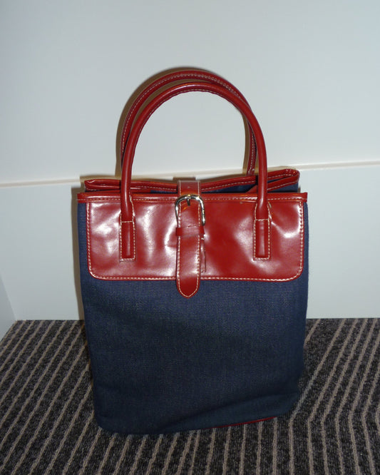 Denim Lunch Bag - Red