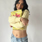 Aritzia Balloon Sleeve Crop Top - Yellow