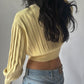 Aritzia Balloon Sleeve Crop Top - Yellow