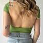 Garage Open Back Crop Top - Green