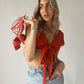Superdown Knit Crop Top - Orange