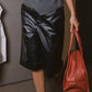 Moodie Faux Leather Straight Shorts - Black
