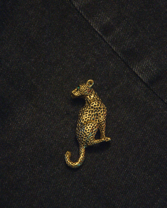 Leopard Wearable Charm - Black/Gold