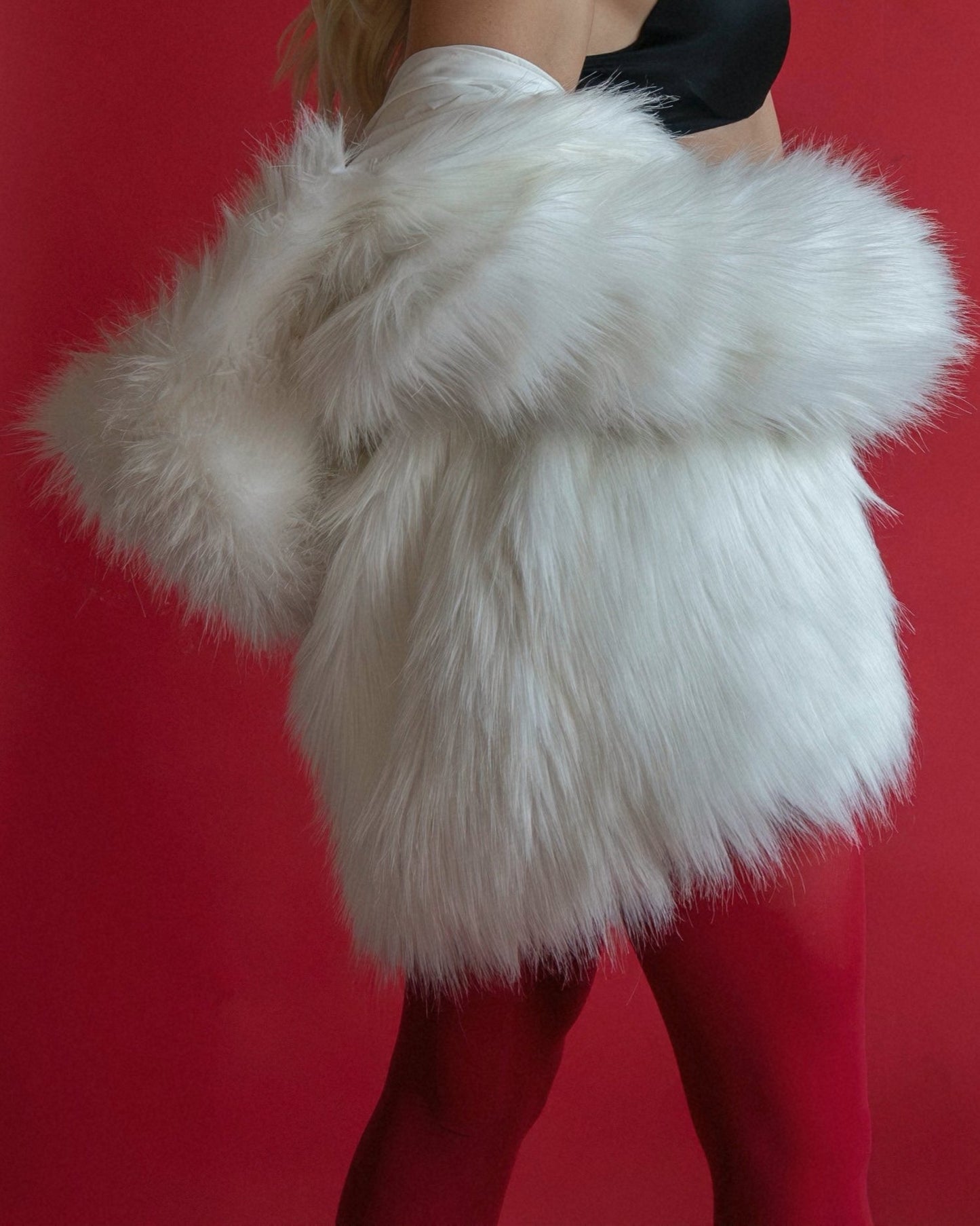 Faux Fur Coat - White