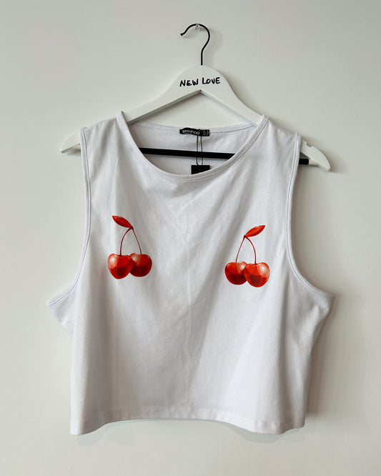 Boohoo Cherry Top - Red/White