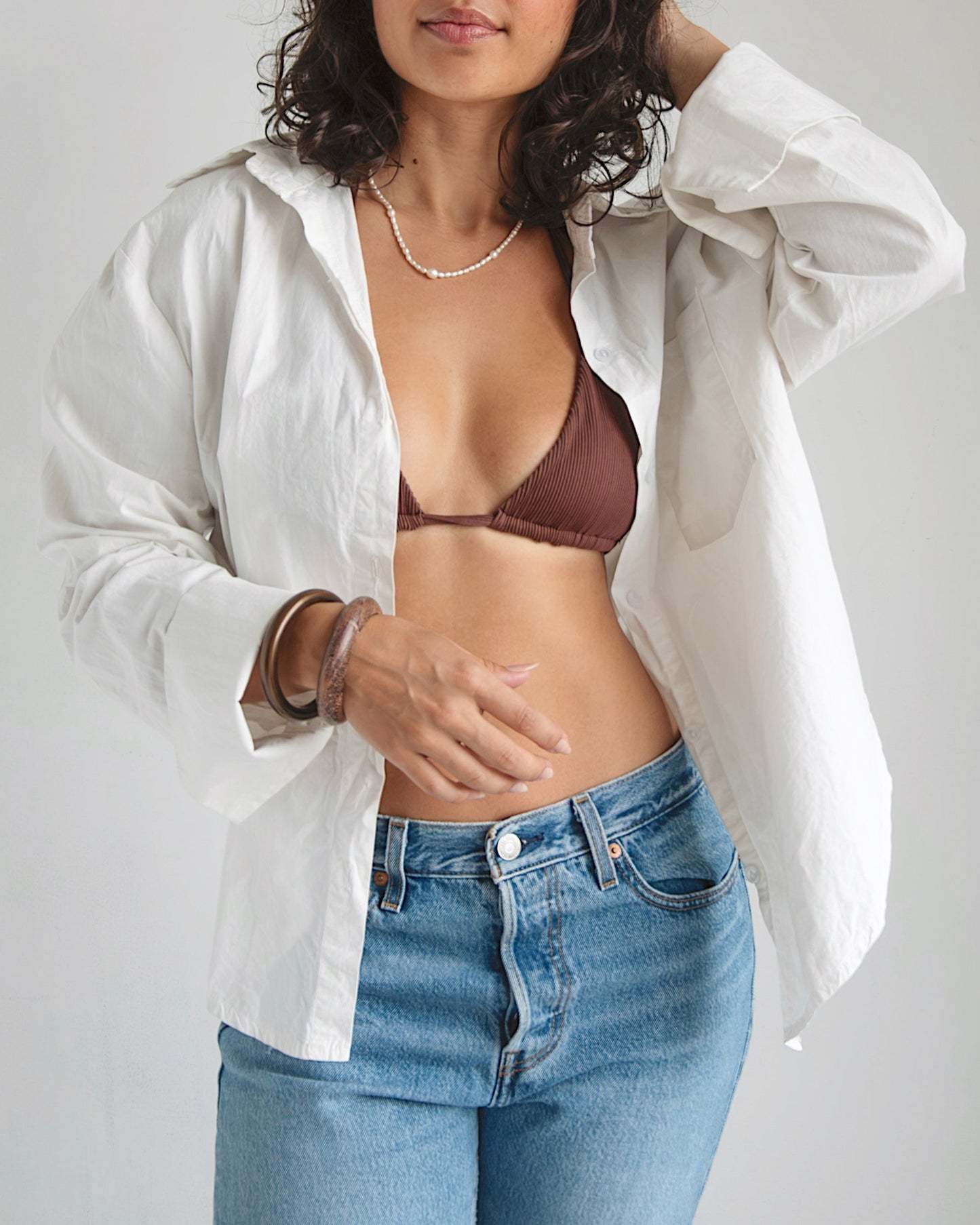 Long Sleeve Button Down - White