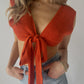 Superdown Knit Crop Top - Orange