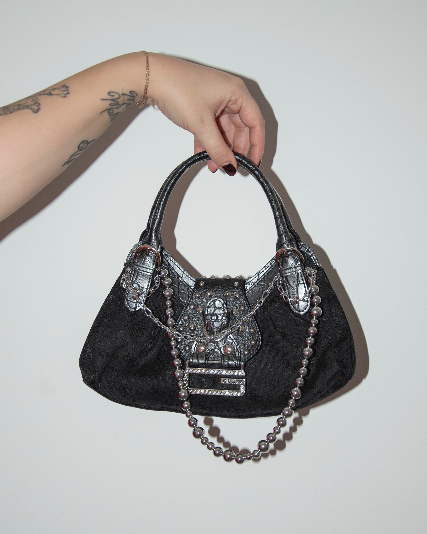 Guess Chain Purse - Black/Silver