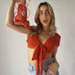 Superdown Knit Crop Top - Orange