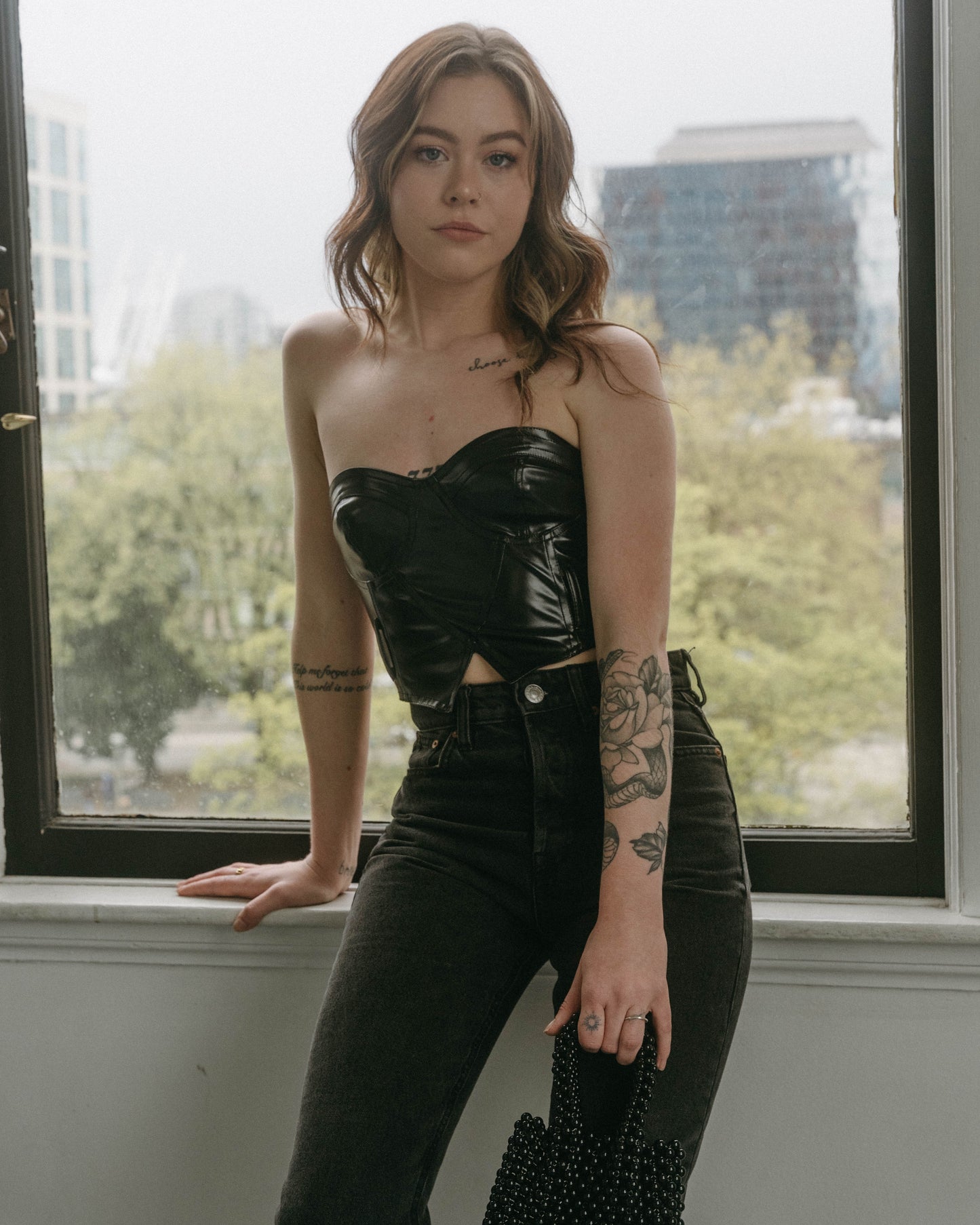 Leather Asymmetrical Top