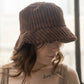 Chocolate Brown Currdory Bucket Hat
