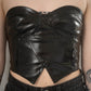 Leather Asymmetrical Top