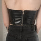 Leather Asymmetrical Top