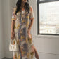 Tie-dye Button Up Silk Dress