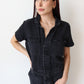 Black Denim Jumpsuit