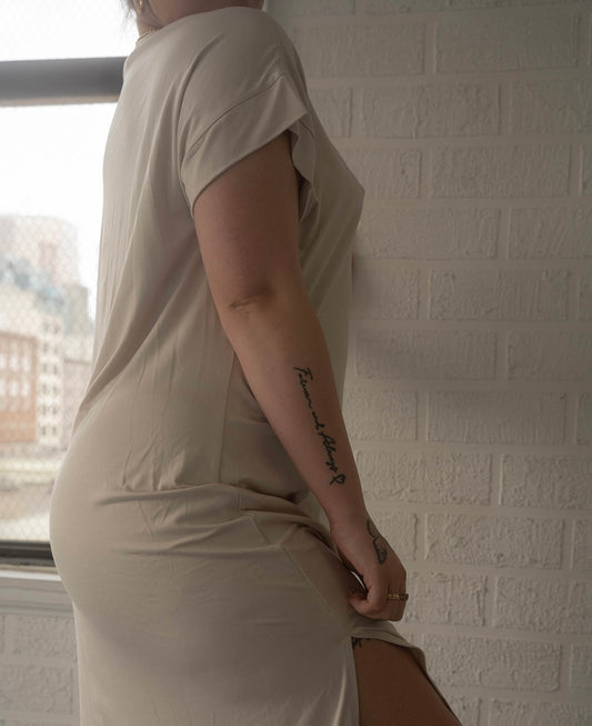 Cream T-Shirt Dress
