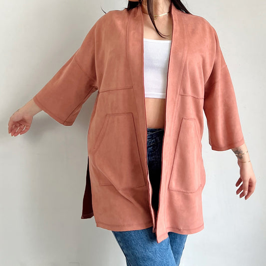 Faux Suede Cardigan
