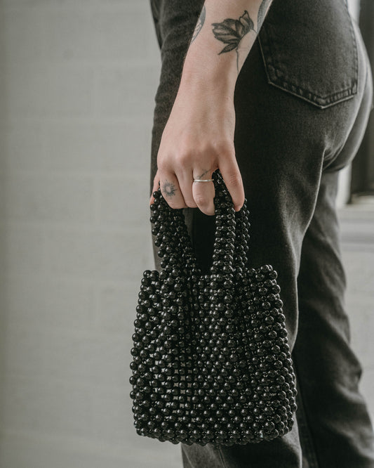 Beaded Black Mini Purse