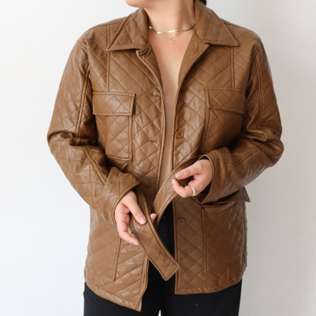 Brown Quilted Jacket