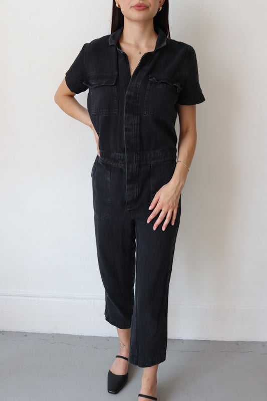 Black Denim Jumpsuit