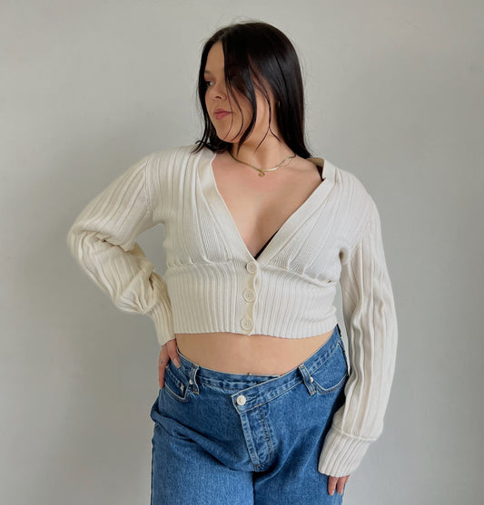 Aritzia Balloon Sleeve Cropped Sweater