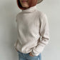 Neutral Turtleneck Knit Sweater