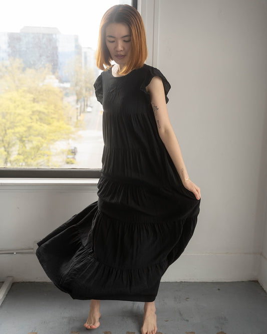 Black Layered Maxi Dress