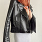 Snake Print Black Leather Jacket