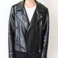 Snake Print Black Leather Jacket
