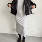 Snake Print Black Leather Jacket