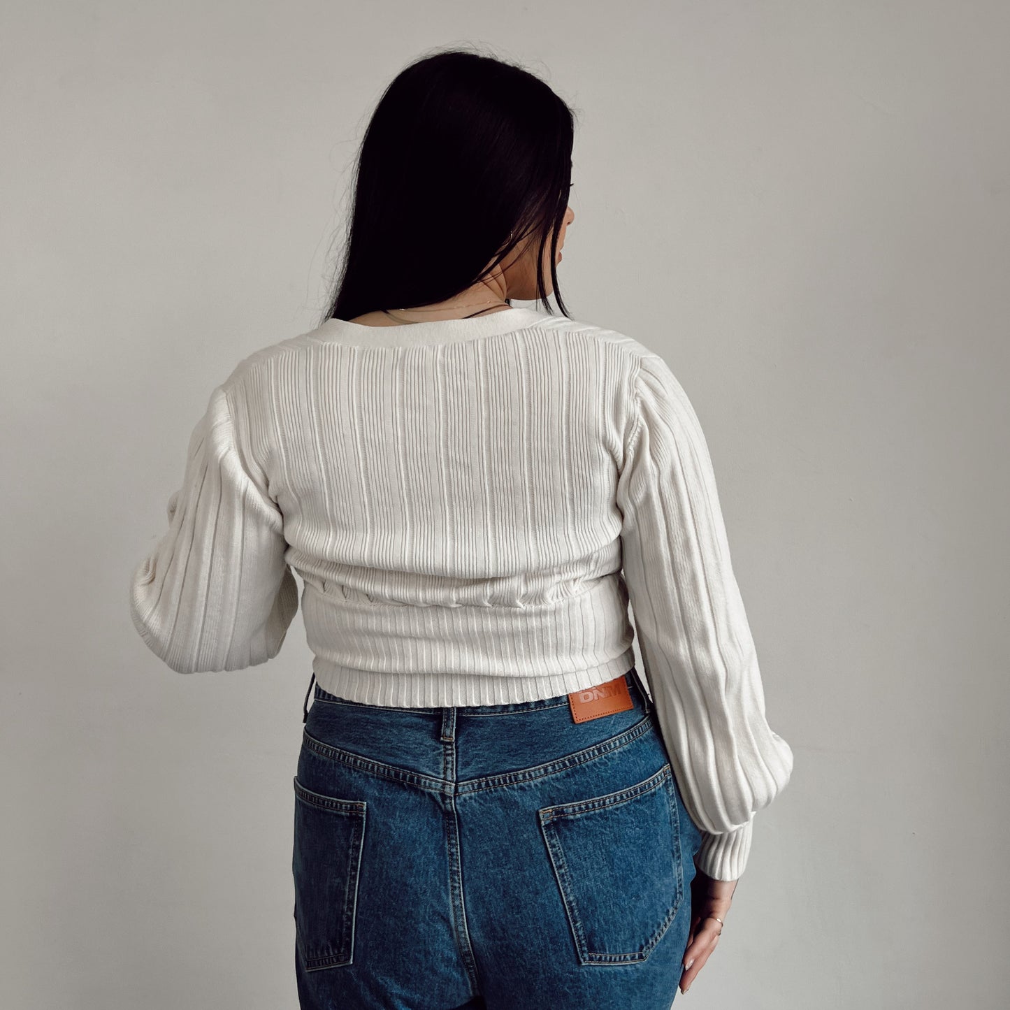 Aritzia Balloon Sleeve Cropped Sweater