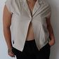 Collared Cropped Button Blouse