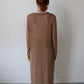 Brown Sheer Long Sleeve Shirt Dress