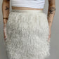 Faux Feather Skirt - White